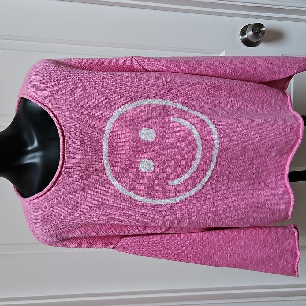 PROMESA Marissa Pink Smiley Face Knit Sweater - M